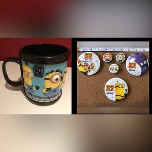 3/$40 Despicable me button pins and mug